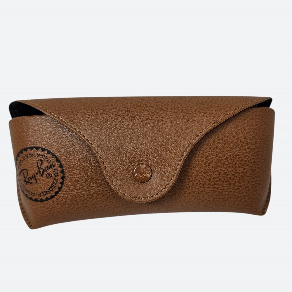 Ray-Ban Classic Minimalist Brown Faux Leather Sunglasses Case OS Utility Travel